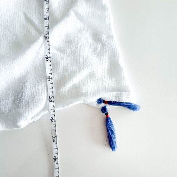 Wrangler Women's Fringe Kimono Open Front Shirt Bohemian Gauzy Blue Small - Picture 6 of 6